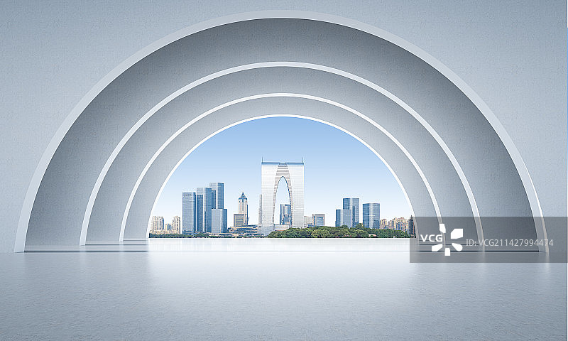 苏州城市建筑平台广场图片素材