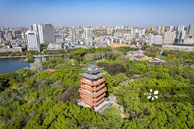中国湖南省株洲市神农公园神农阁图片素材