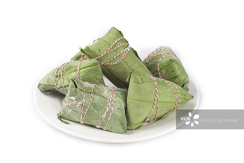 白底上放着一盘粽子图片素材