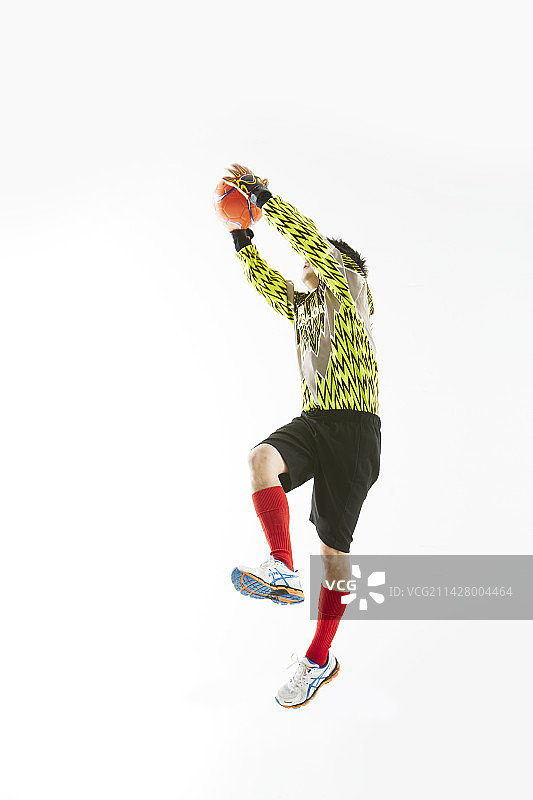 守门员扑救足球图片素材