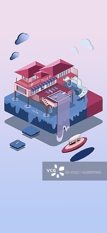 2.5D旅行引导页图片素材