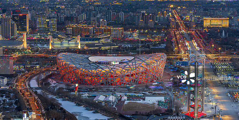 北京奥运会与亚运会场馆见证中国体育发展图片素材
