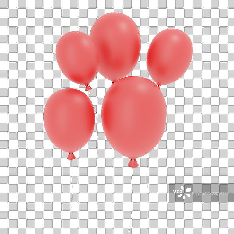 3D立体气球节日元素图片素材