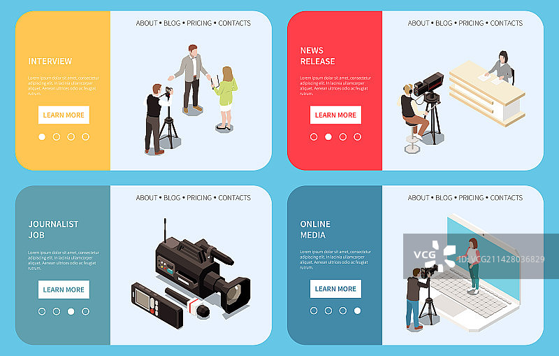 新闻媒体2.5D素材图片素材