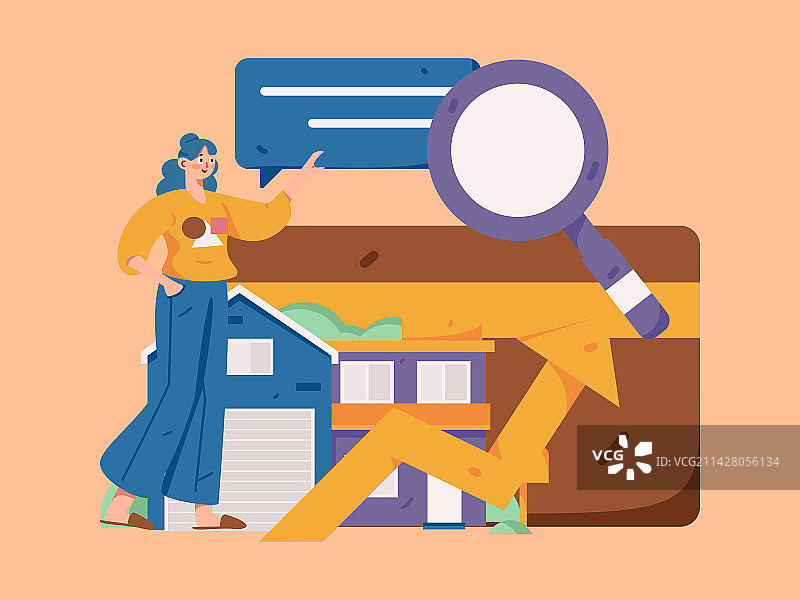 住房贷款扁平矢量概念运营插画图片素材