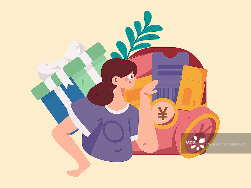 节日购物进行电商网购的人物扁平矢量概念运营手绘插画图片素材