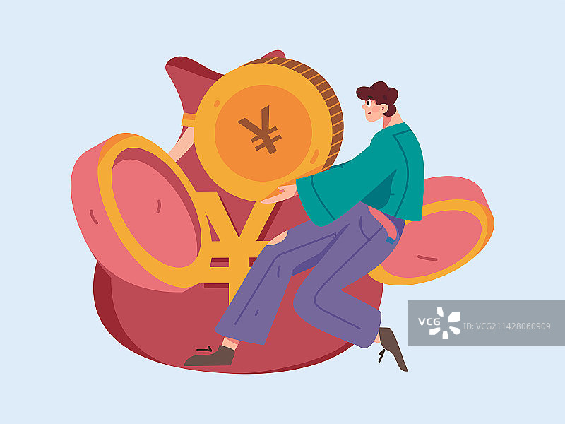 节日购物进行电商网购的人物扁平矢量概念运营手绘插画图片素材