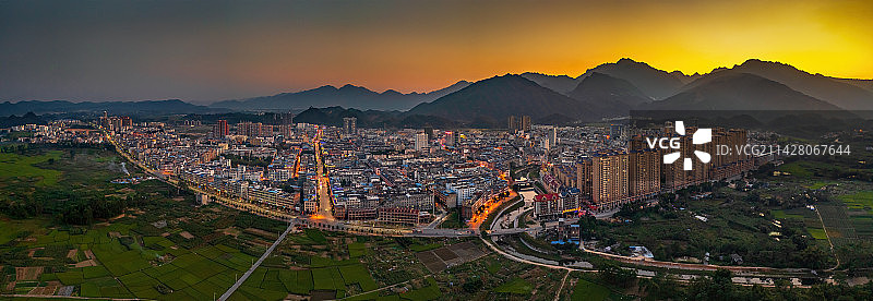 广西上林县县城全景图图片素材