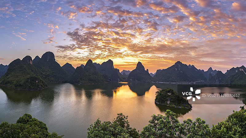 上林县大龙湖风光图片素材