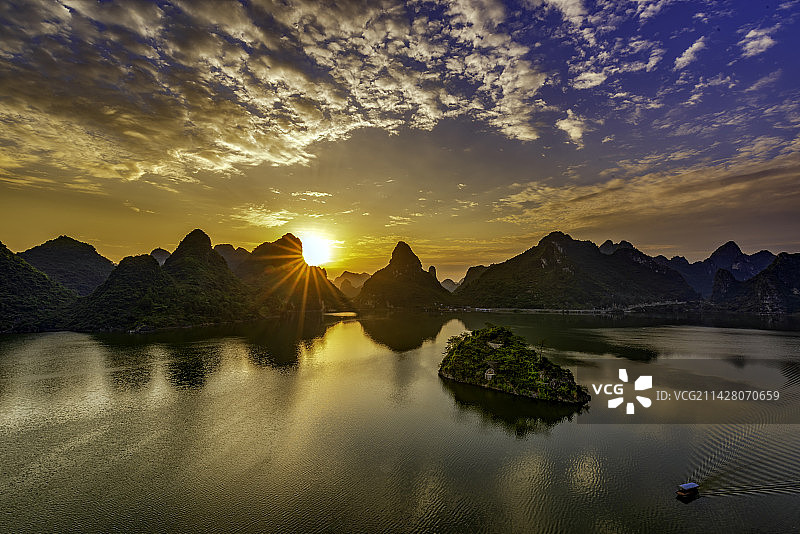 上林县大龙湖风光图片素材
