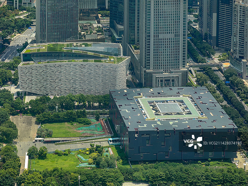 广东广州图书馆和广东省博物馆建筑图片素材