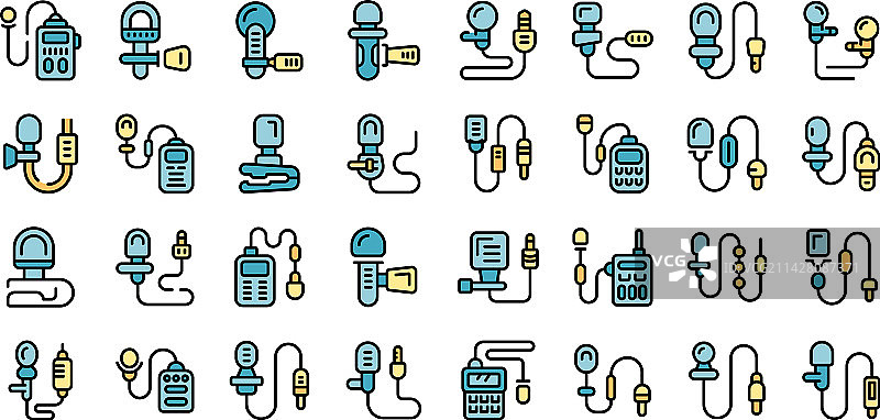 领夹式麦克风图标扁平化设计图片素材