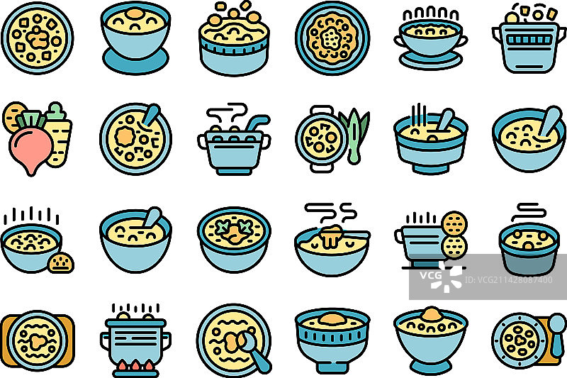 罗宋汤扁平图标合集图片素材