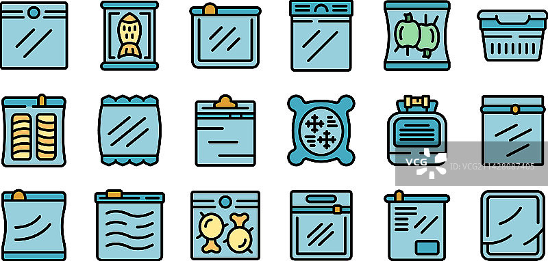 密封袋图标扁平化设计图片素材