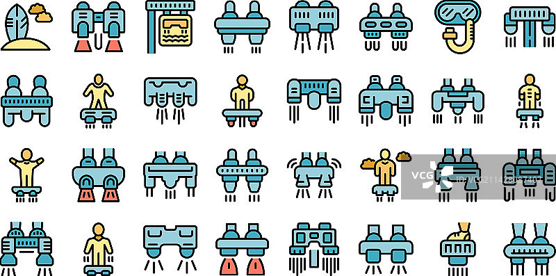 飞行滑板图标扁平化设计图片素材