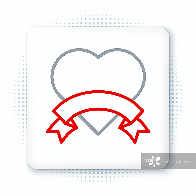 线条画：白色背景上的心形图标图片素材