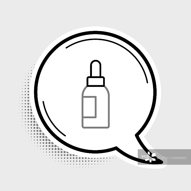 灰色背景上的线条精油瓶图标图片素材