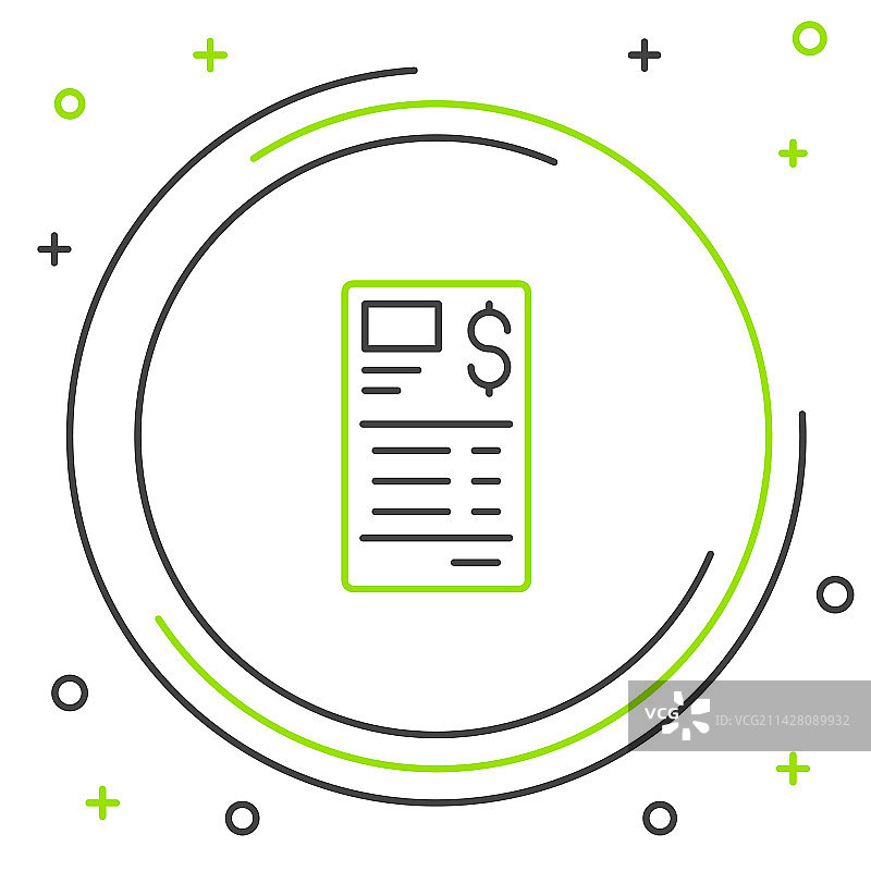 线条纸或财务支票图标图片素材