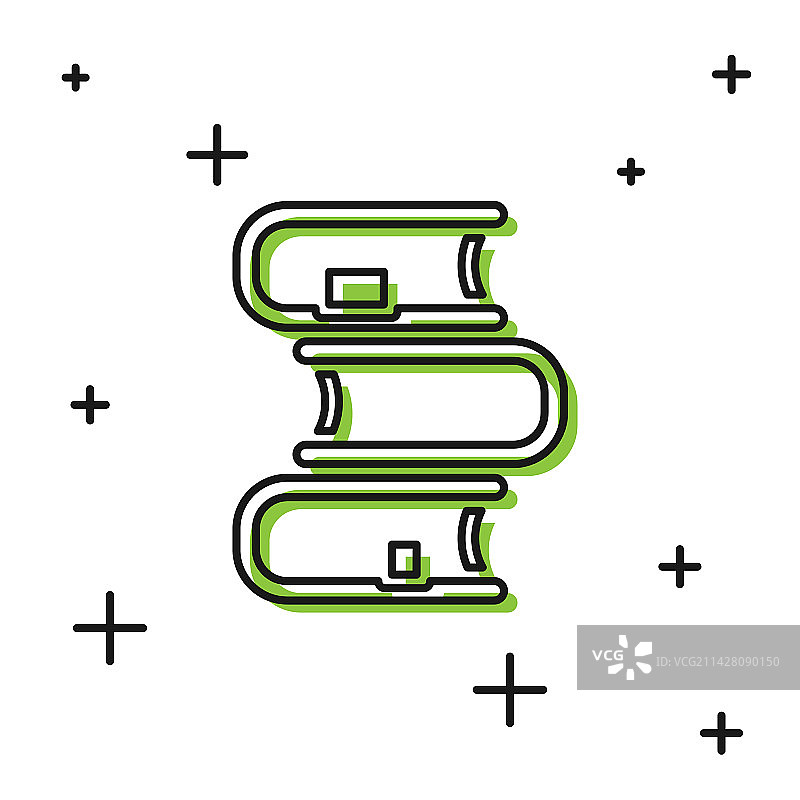 白色背景上的黑色书籍图标图片素材