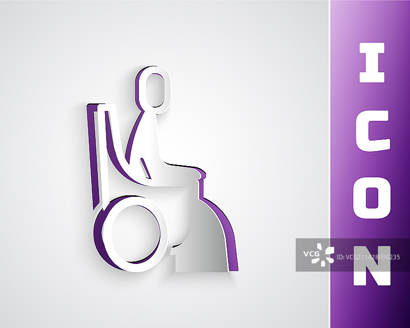 剪纸轮椅女性人物图片素材