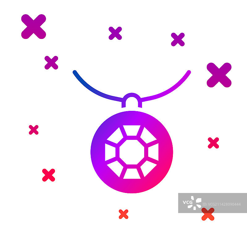 彩色吊坠项链图标图片素材