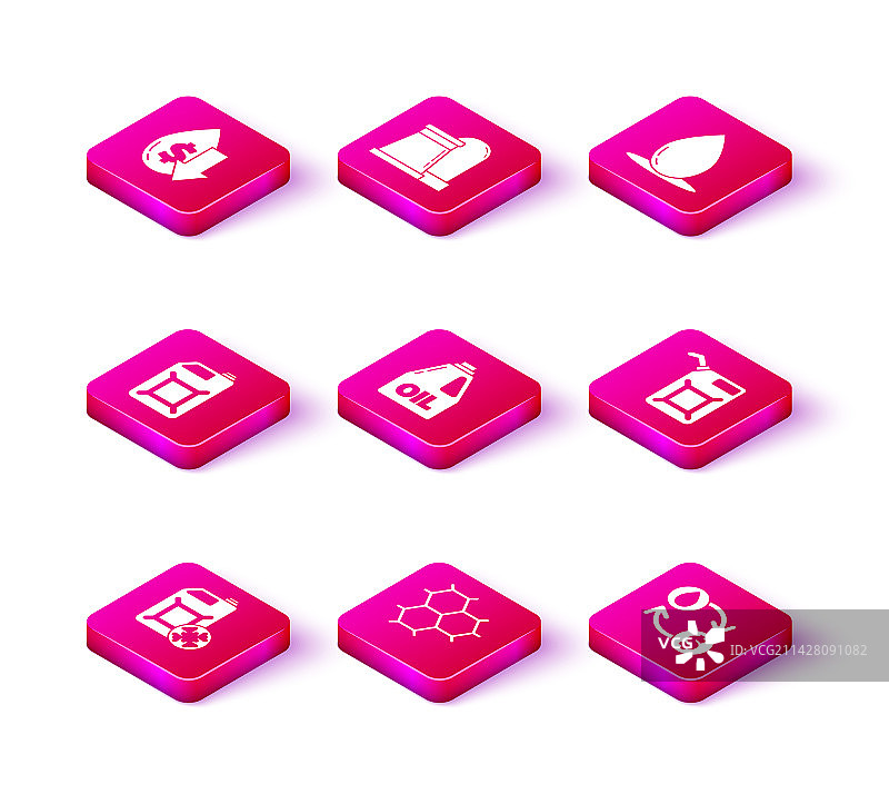 防冻剂罐、汽油和发动机图标合集图片素材