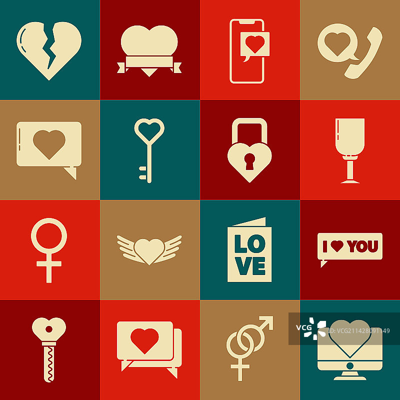 带有心形对话气泡的电脑显示器图片素材