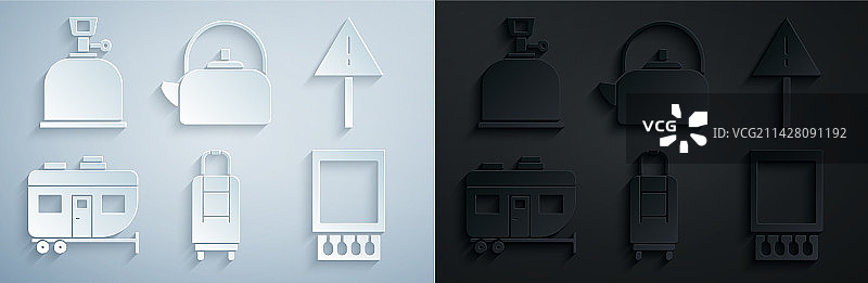 行李箱警告房车图标图片素材