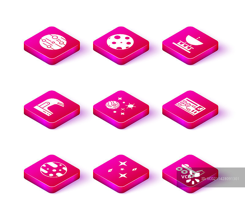 火星、流星和宇航员头盔图片素材