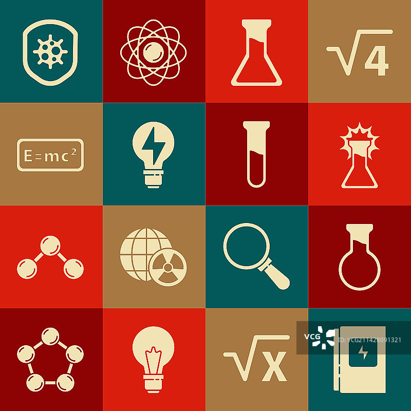 配电盘、试管和烧瓶灯图片素材