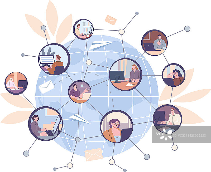 全球社交网络商业沟通图片素材