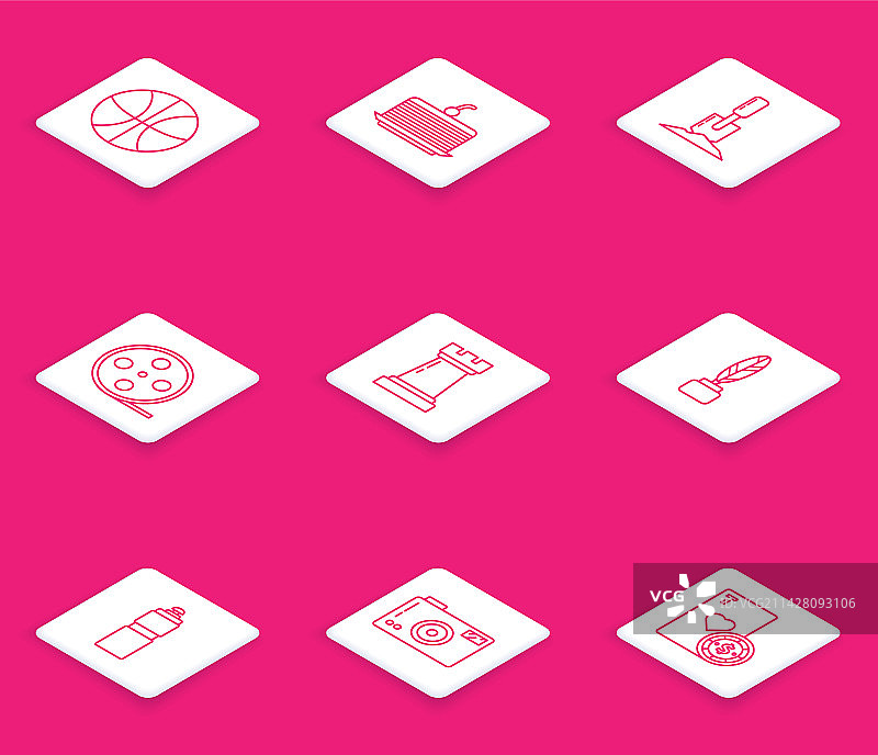 篮球、蛋糕铲线条素材图片素材