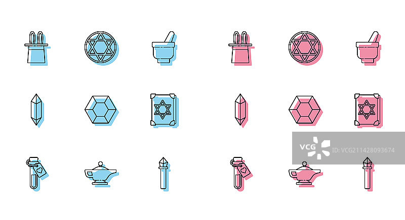 魔法神灯药水瓶线条设计图片素材