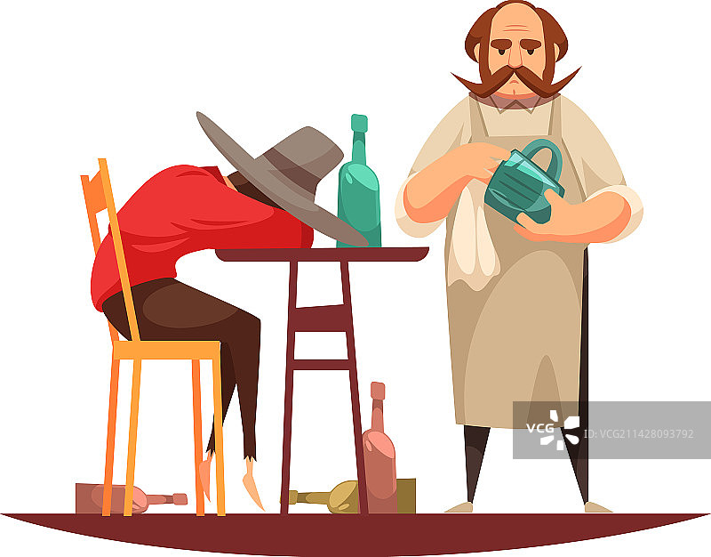 醉酒牛仔在酒吧图片素材