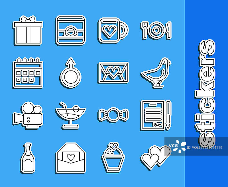 婚姻契约鸽子咖啡爱心图片素材