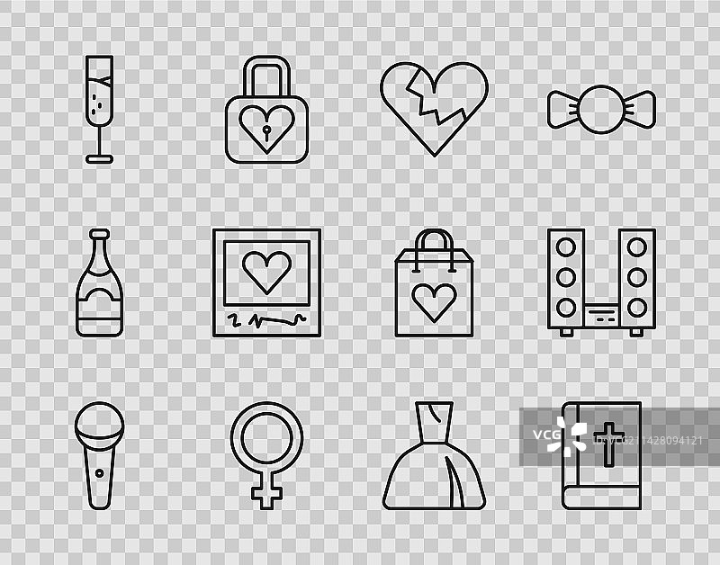 麦克风圣经和破碎的心图片素材