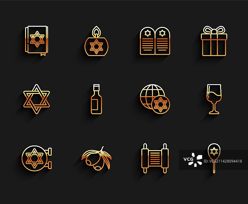 犹太教堂橄榄枝经文线条图片素材