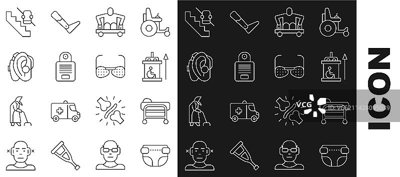 成人纸尿裤担架电梯图标图片素材