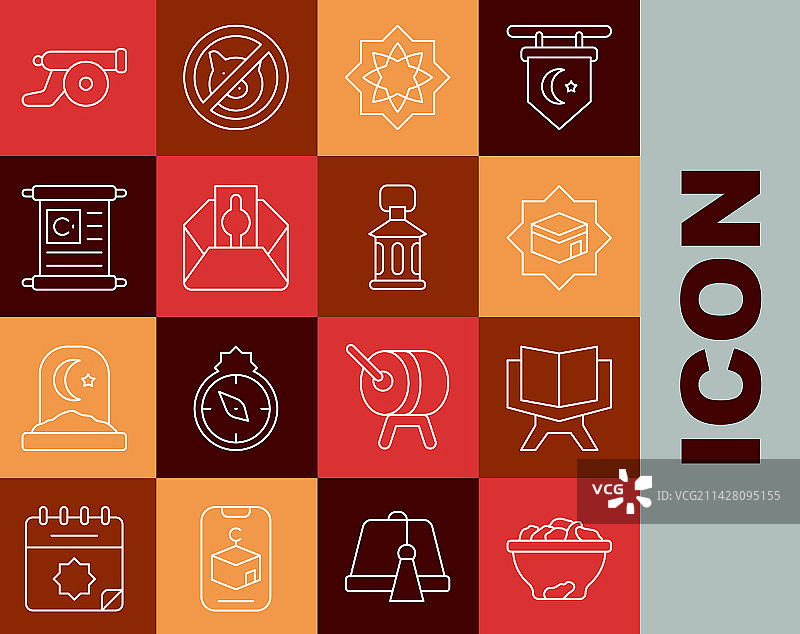 碗里的椰枣水果和古兰经图标图片素材