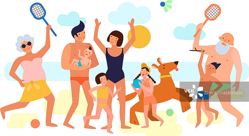 家庭四季夏季组合图片素材