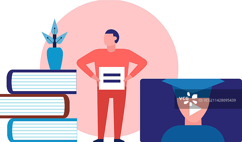 导师和书籍构图图片素材