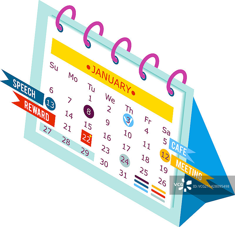 翻页日历2.5D合成图图片素材