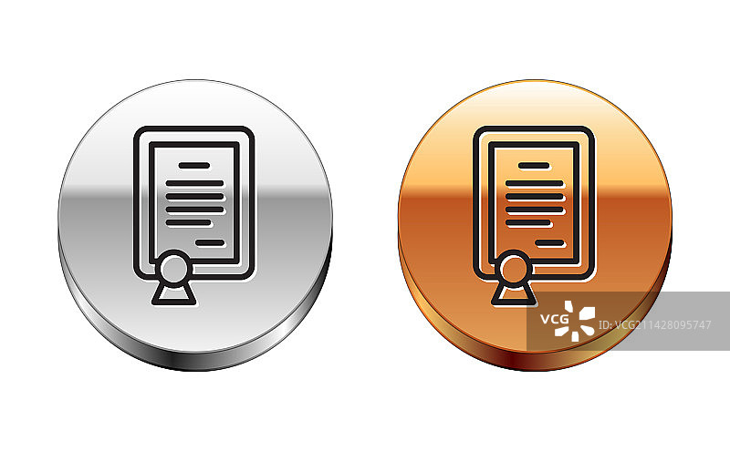 黑色线条证书模板图标图片素材