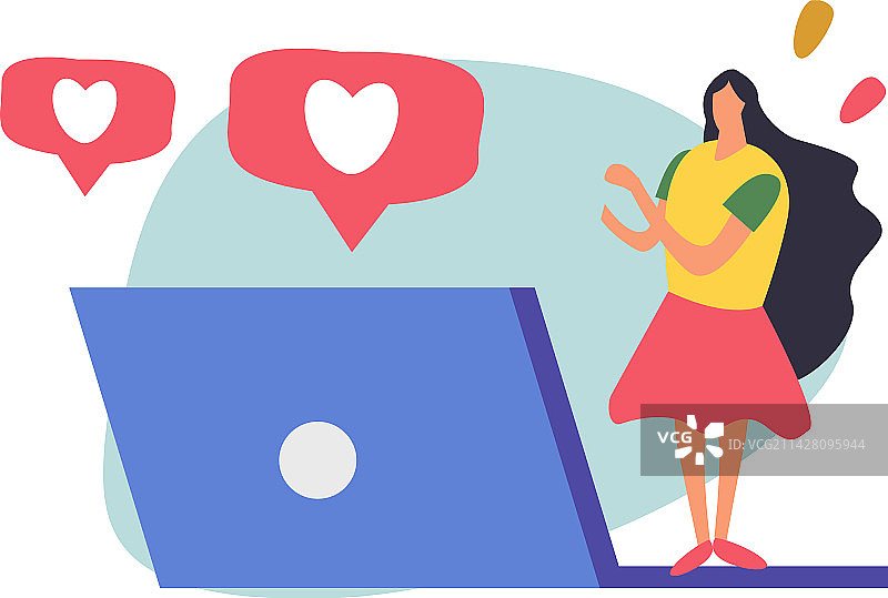 顾客喜爱扁平化构图图片素材