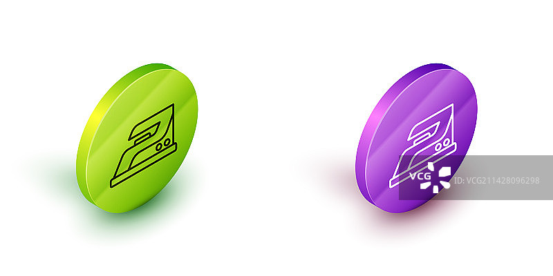 2.5D线条电熨斗图标图片素材