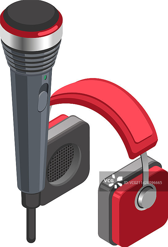 卡拉OK麦克风耳机组合图片素材