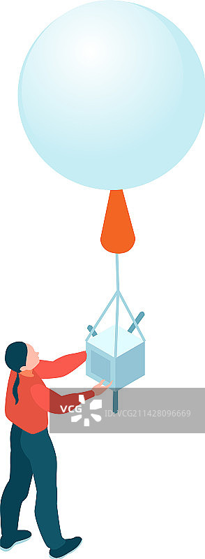 2.5D气象预测气球组合图片素材