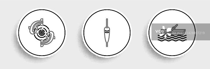 带桨的渔船水上图标图片素材