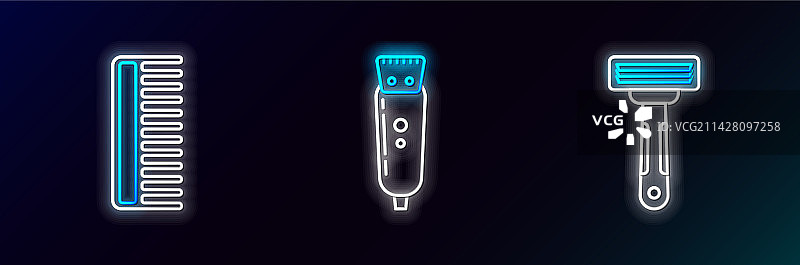 剃须刀、发刷和电动设备素材图片素材