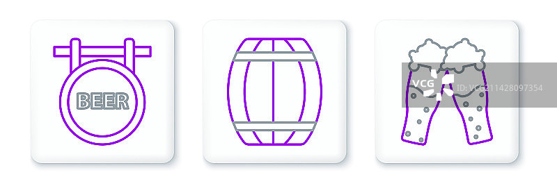 啤酒杯街头招牌线稿图标图片素材